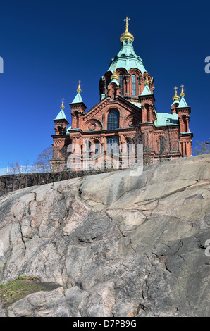 Uspenski Kathedrale, aus dem 19. Jahrhundert östlich-orthodoxen Kirche in Helsinki, Finnland Stockfoto