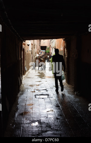 Marokko, Marrakesch - verregneten Tag in der alten Medina. Stockfoto