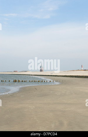 Schauen Sie sich den Westturm der Ost-friesischen Nordsee Insel Wangerooge, Blick Auf Den Westturm der Ostfriesischen Wangerooge Stockfoto