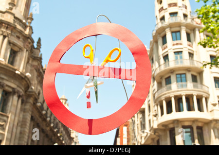 Proteste gegen Recrtes, Barcelona, Katalonien, Spanien