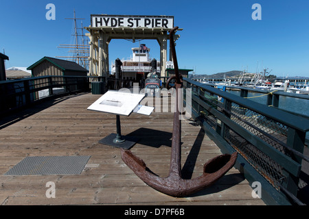 Eureka (Fähre) am Hyde Street Pier, Fishermans Wharf, San Francisco, Kalifornien, USA. Stockfoto