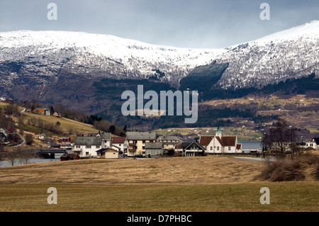 alte hölzerne Dorf in Norwegen Stockfoto