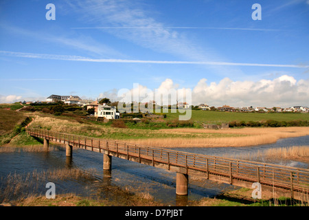 Brücke über einen Fluss in Thurlestone, in der Nähe von Größe, South Devon Stockfoto