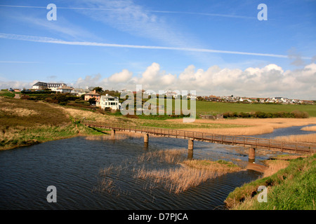 Brücke über einen Fluss in Thurlestone, in der Nähe von Größe, South Devon Stockfoto