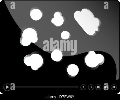 Film-Medien-Player-Schnittstelle mit leeren weißen Wolke Stockfoto