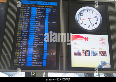 dh Flughafen Hongkong CHEK LAP KOK HONG KONG Hong Kong internationaler Flughafen Abflüge Board Abreise Informationen Stockfoto