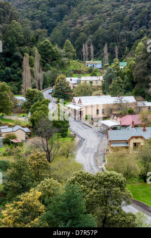 Die ehemaligen Goldbergbau Stadt von Walhalla im australischen Bundesstaat Victoria. Stockfoto