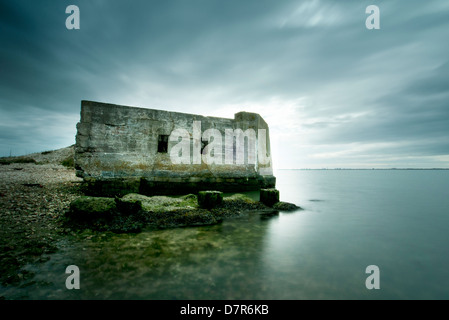 konkrete Fort an Hayling Island bleibt von Weltkrieg zwei Stockfoto