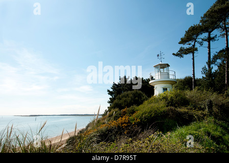 Leuchtturm an der Küste New Forest Lepe Stockfoto