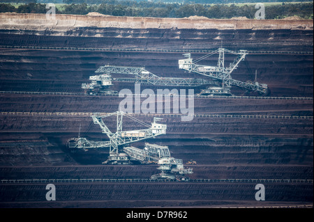 Die Loy Yang Kraftwerke offen geschnittenen Brown Coal Mine in Victoria, Australien. Stockfoto