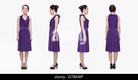 Digital Composite junge Frau stehend Stockfoto