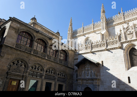 Granada, Spanien. Detail der Außenwand der Kathedrale und königliche Kapelle Stockfoto