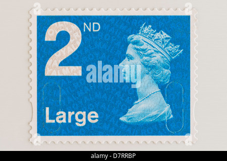 Royal Mail 2. Klasse-Briefmarke für Grossbriefe Stockfoto