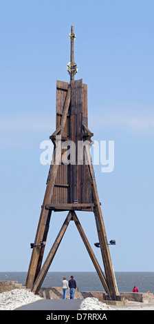 Navigationshilfe Kugelbake (Ball Beacon), Cuxhaven, Niedersachsen, Deutschland Stockfoto