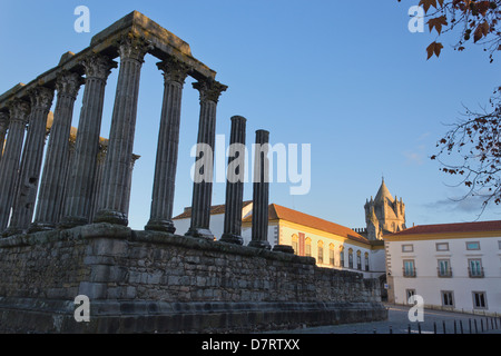 Der römische Tempel von Évora, Portugal. Stockfoto