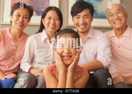 Multigenerational Familie, Lächeln, Porträt Stockfoto