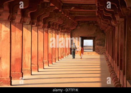 Palast Gehweg, Fatehpur Sikri, Uttar Pradesh, Indien Stockfoto