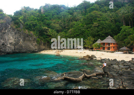 Lagune von Apo Island, Philippinen, Südostasien Stockfoto