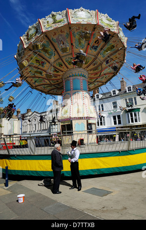 Entertainer in viktorianischen Kostüm an die Llandudno viktorianischen Extravaganza in Nord-Wales. Stockfoto