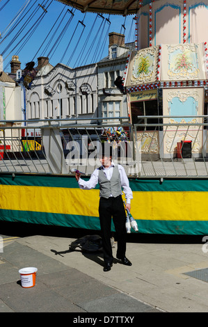 Jongleur an Llandudno viktorianischen Extravaganza in Nord-Wales. Stockfoto