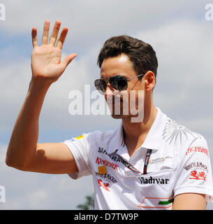Montmelo, Spanien. 12. Mai 2013. Adrian Sutil (GER), Force India in der Formel 1 Grand Prix von Spanien auf dem Circuit de Catalunya Rennen verfolgen in Montmelo in der Nähe von Barcelona, SpainCredit: Kolvenbach/Alamy Live News Stockfoto
