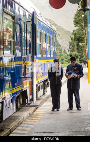 Ollanta Bahnhof in Ollantaytambo, Heiliges Tal, Peru, Südamerika Stockfoto