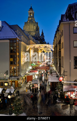 Dresden, Weihnachtsmarkt Münzgasse, Sachsen, Deutschland Stockfoto