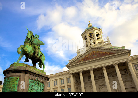 Statue von Godfrey von Bouillon, Place Royale, Brüssel, Belgien Stockfoto