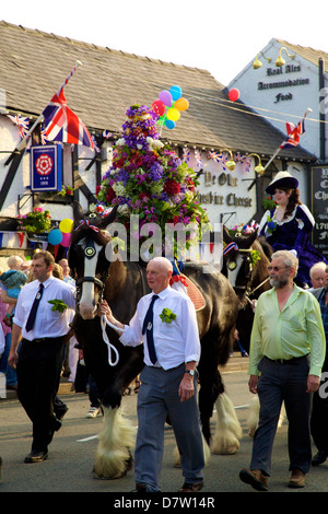 Castleton Garland Tag Brauch, Castleton, Derbyshire, England, Vereinigtes Königreich Stockfoto