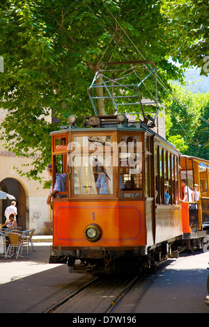 Straßenbahn, Soller, Mallorca, Balearen, Spanien Stockfoto