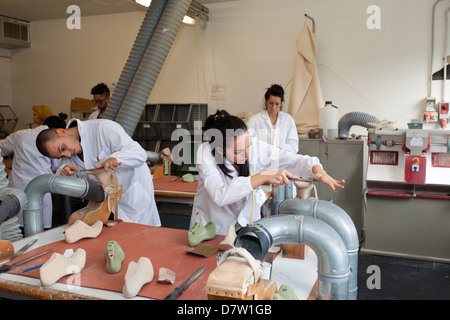 Holz-Modell Labor Cercal Schuhe Schule, San Mauro Pascoli, Emilia-Romagna, Italien Stockfoto