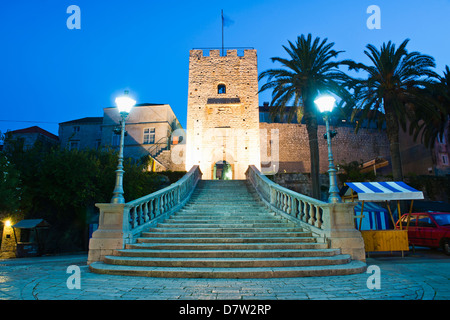 Valeki Revelin, der Eingang zu der historischen Stadt Korcula, Insel Korcula, Dalmatien, Kroatien Stockfoto