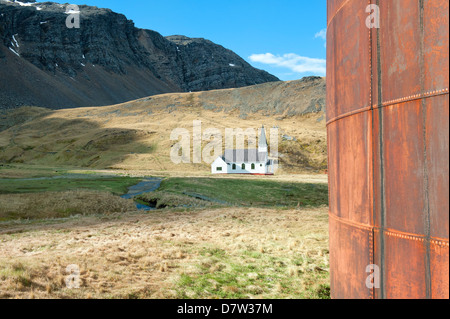 Walfänger Kirche, ehemalige Grytviken Walfangstation, Süd-Georgien Stockfoto