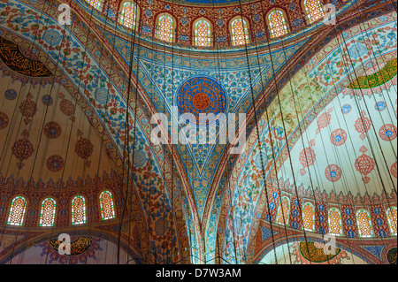 Interieur, Sultan-Ahmet-Moschee (blaue Moschee), Istanbul, Türkei Stockfoto