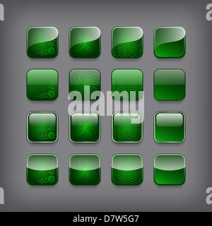 Satz von leere grüne Buttons für Sie Design oder app. Stockfoto
