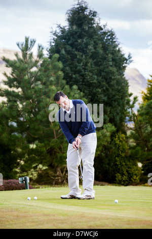 Üben Golf auf den Grüns. GlenEagles Schottland, Vereinigtes Königreich Stockfoto