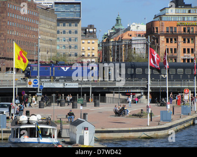 Frühling in Stockholm City Center Schweden Stockfoto