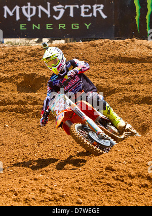 Agueda, Portugal, 5. Mai 2013, World Championship MX1, Italiener Antonio Cairoli mit einer KTM, 3. Rennen 1 und 1. in Rennen 2 Stockfoto