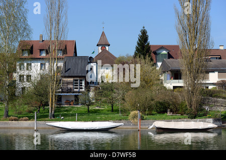 Ansicht von Büsingen am Hochrhein, eine deutsche Enklave in der Schweiz ...
