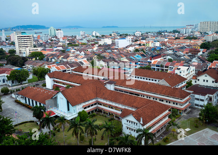 Asien Malaysia Penang Georgetown A Panoramablick Stockfoto