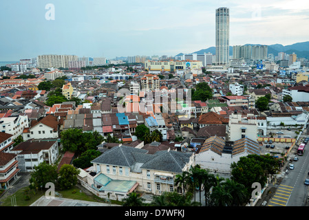 Asien Malaysia Penang Georgetown A Panoramablick Stockfoto