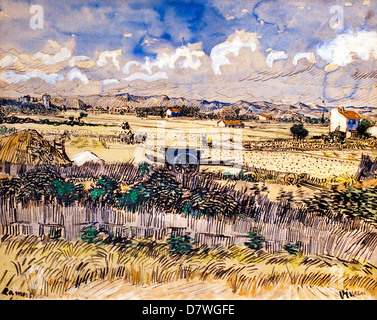 Die Ernte 1889 Vincent Van Gogh 1853-1890 holländischen Niederlanden Post-Impressionismus Stockfoto