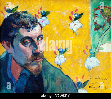 Self - Portrait mit Porträt von Bernard (Les Misérables) 1888 Paul Gauguin Französisch Frankreich Stockfoto