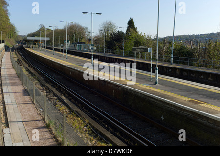 Leere Bahn Bahnsteig, Preston Park, Brighton Stockfoto