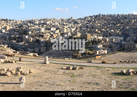 Blick auf die Zitadelle von Amman, Jordanien, Naher Osten Stockfoto