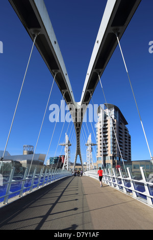 Millennium Bridge, Salford Quays, Manchester Stockfoto