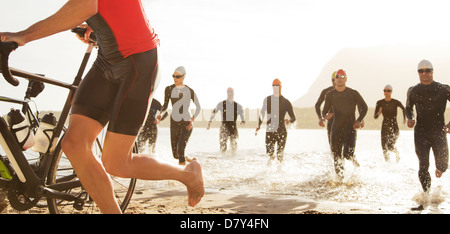 Triathleten aus Wasser Stockfoto