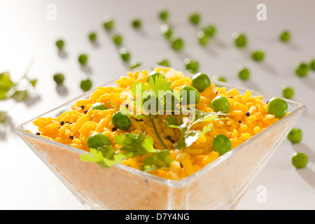 Poha-geschlagen Reis und Gemüse Stockfoto