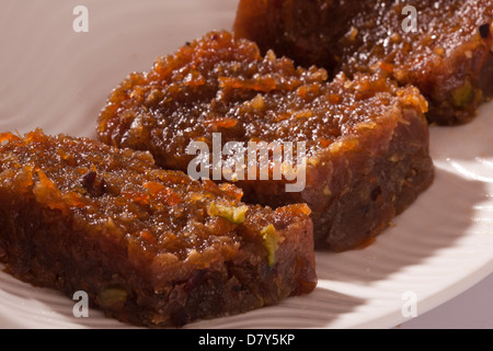 Traditionelle Godhumai Halwa Tirunelveli Halwa - berühmten South indian Sweet. Stockfoto