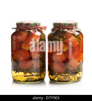 Eingelegte Tomaten In den Gläsern Stockfoto